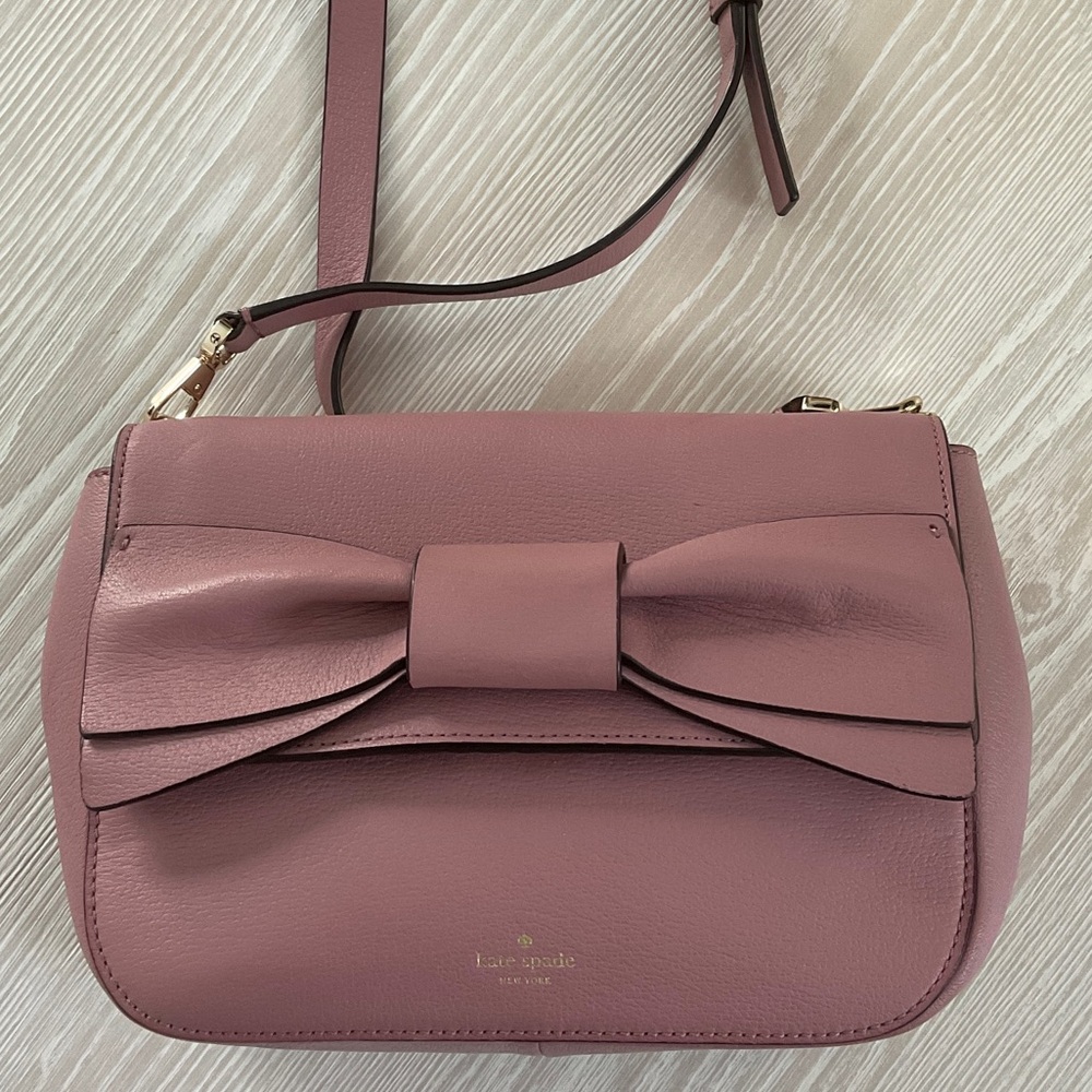 Kate Spade Olive Drive Mauve Bow Crossbody Bag